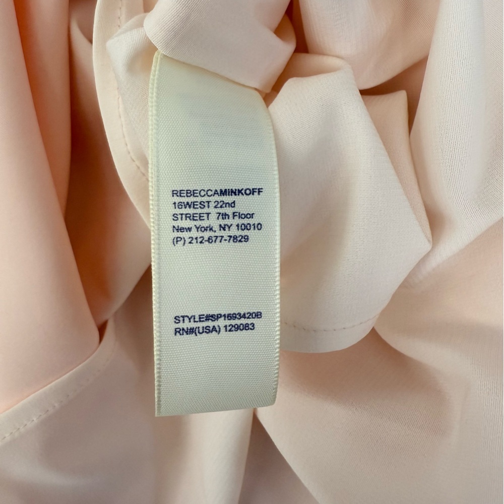 Rebecca Minkoff Pale Blush Pink "Silva" Dress W/ Tie, Size 4 - Picture 13 of 16